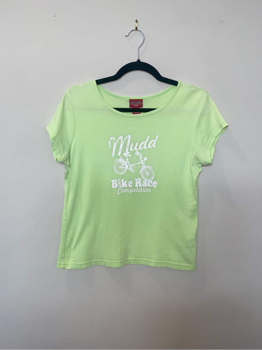 Vintage Y2K Mudd Lime Green Short Sleeve Graphic Baby Tee Streetwear